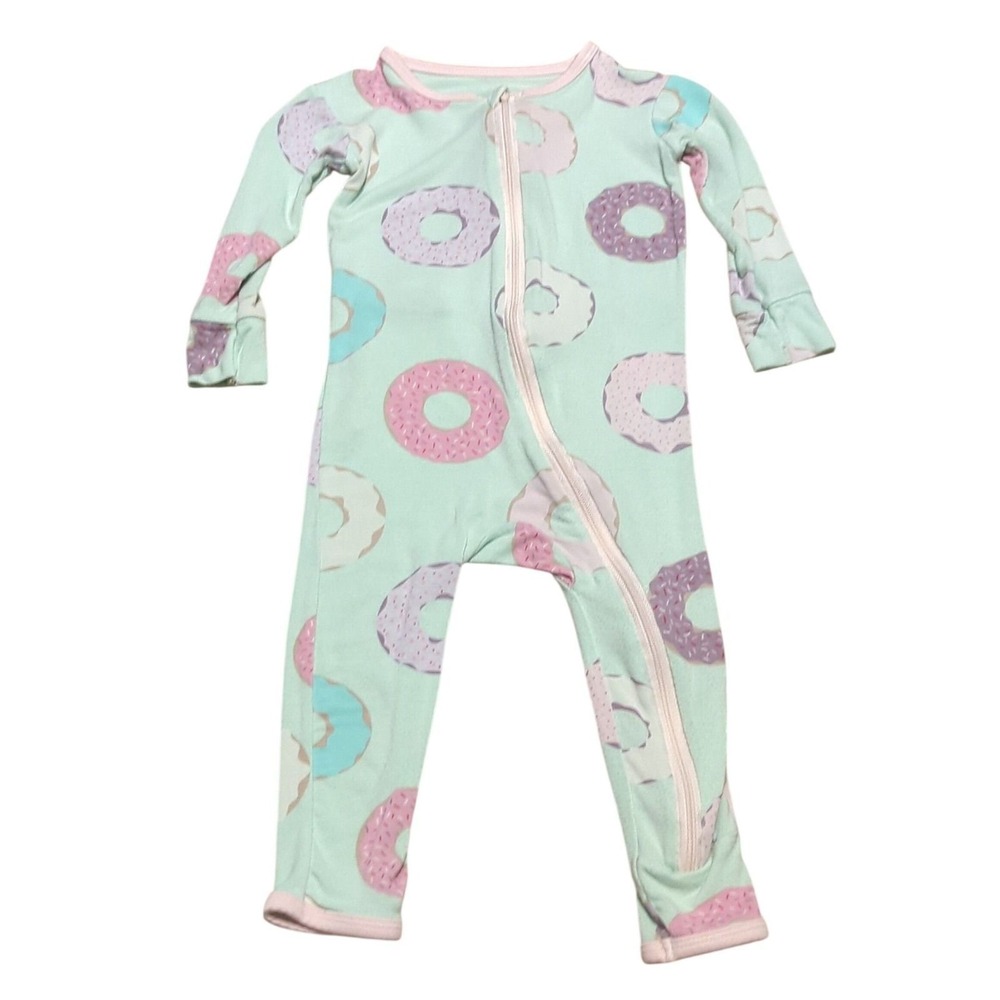 KicKee Pants Toddler 9-12M Viscose Bamboo Donut‎ Sleeper One Piece Mint Green